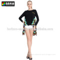 Women Jacquard Cashmere Sweater, Fashionable Black Delicate Print Cashmere Pullover